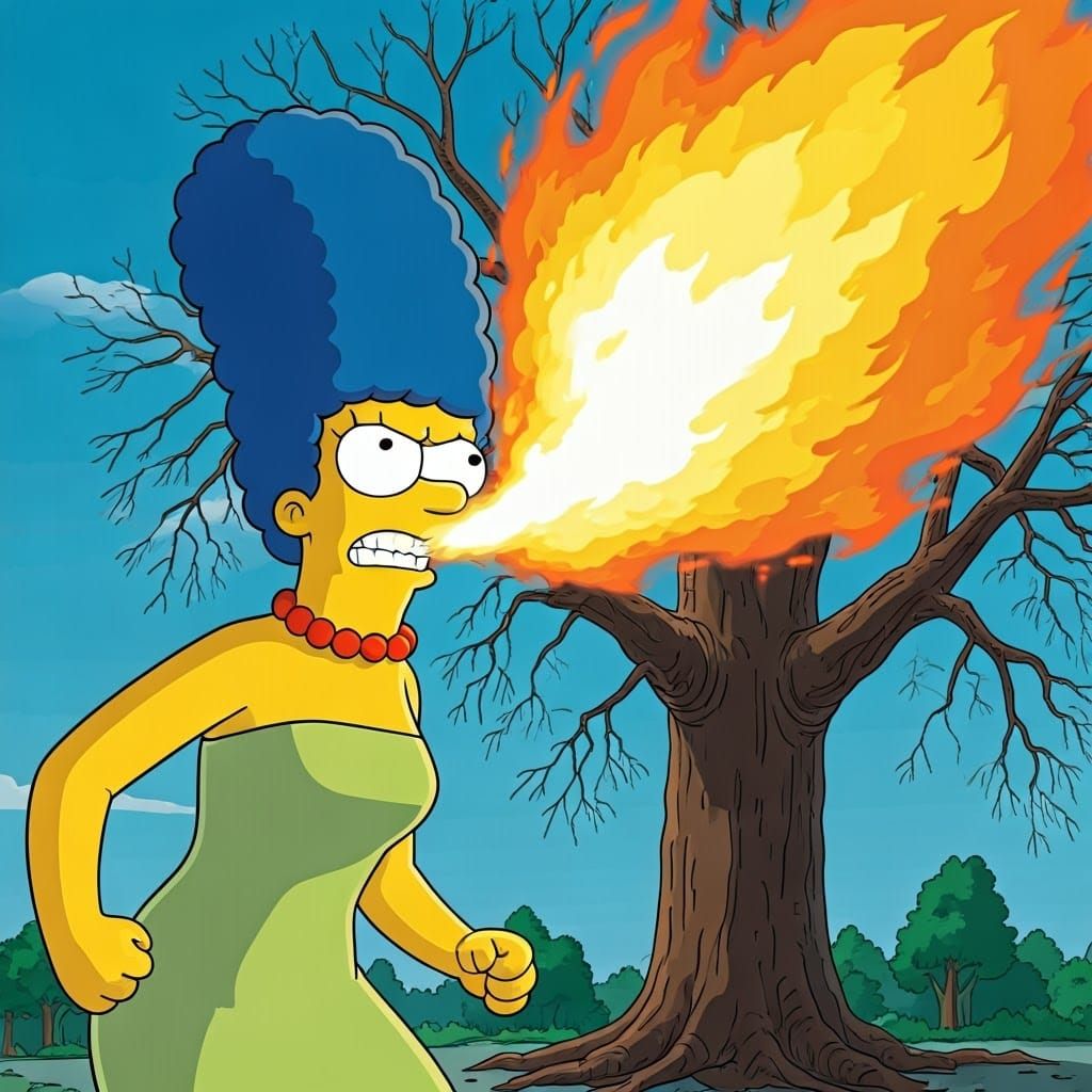Angry Marge Simpson Unleashes Inferno