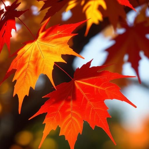 Stunning Close-Up of Red and Yellow Maple Leaves