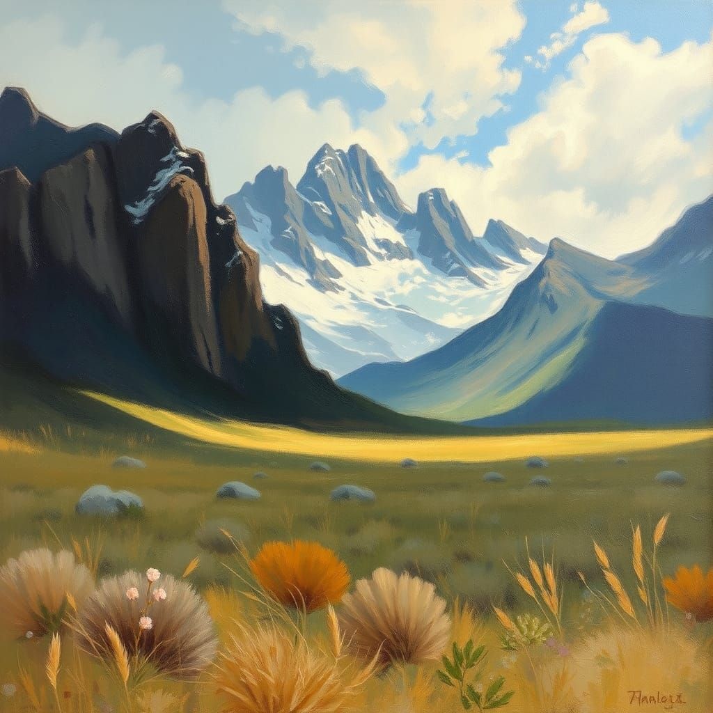 Prairie Landscape Oil Painting in Gurney Style