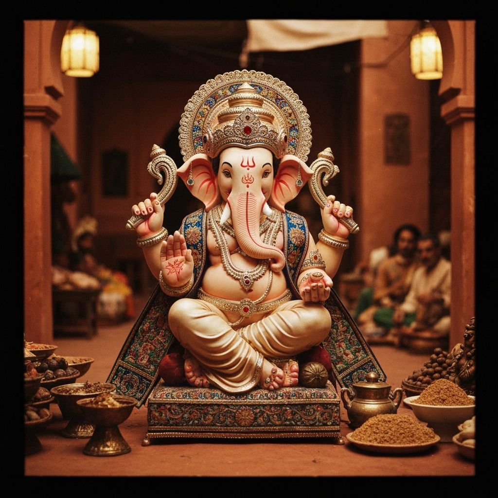 Lord Ganesha in Silk: Moroccan Market Fashion