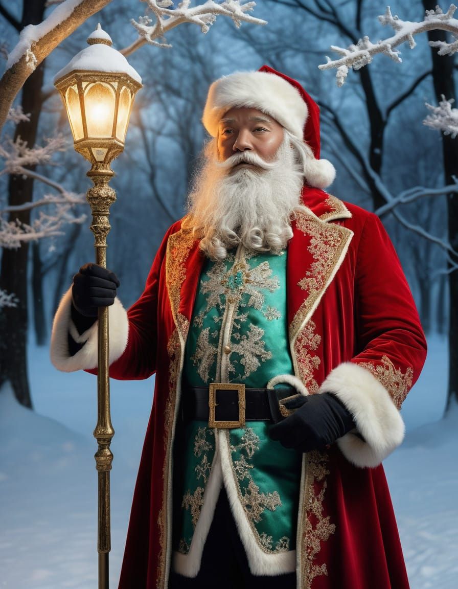 Regal Santa Claus in Winter Wonderland