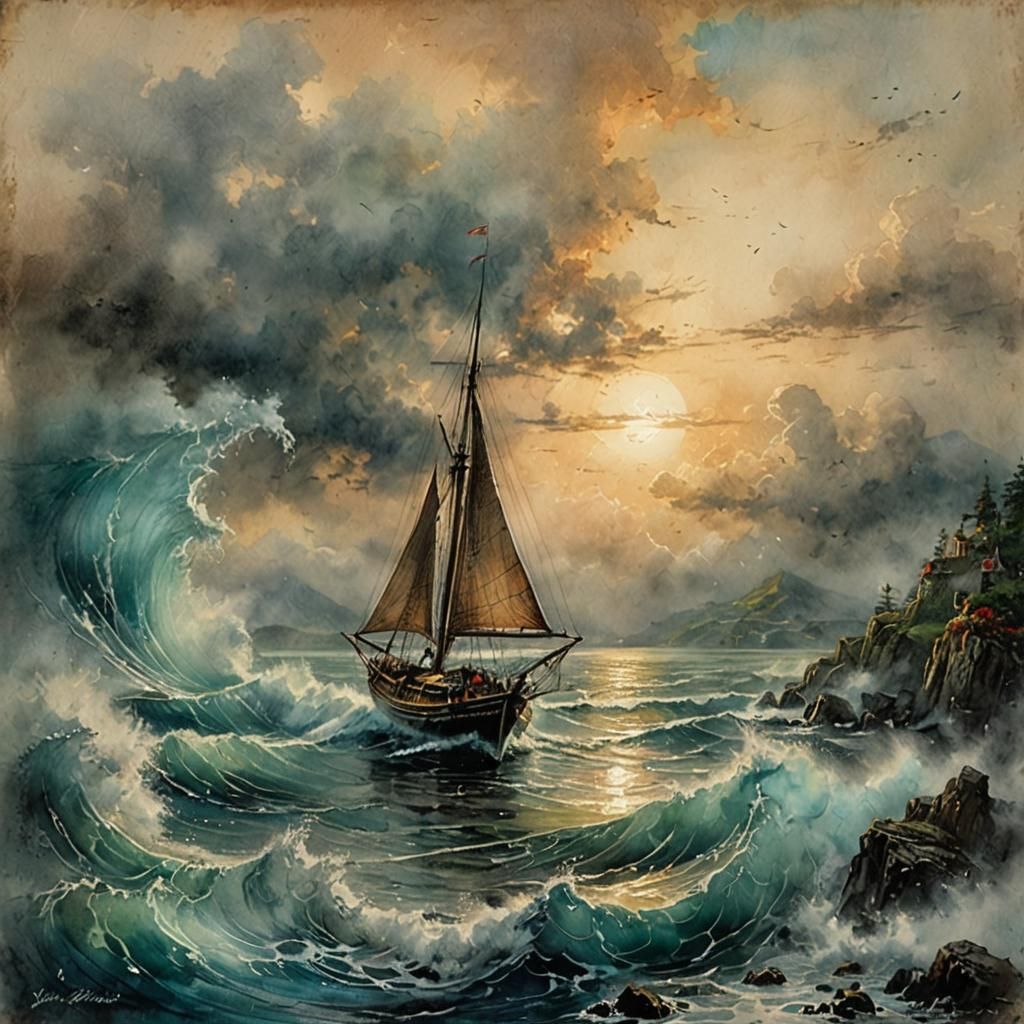 Ethereal Sailboat in Fantasy Style