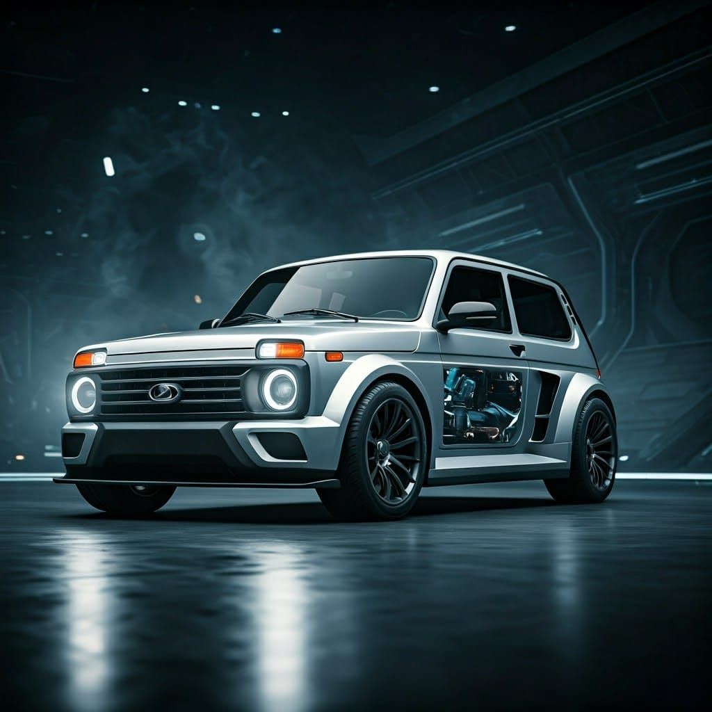 Sleek Hypercar Concept in Futuristic Lighting