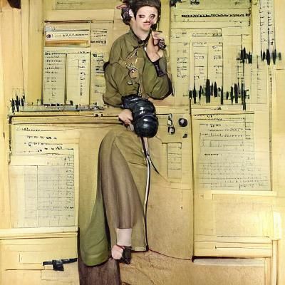 Radio Operator in 1945: A Vintage Portrait