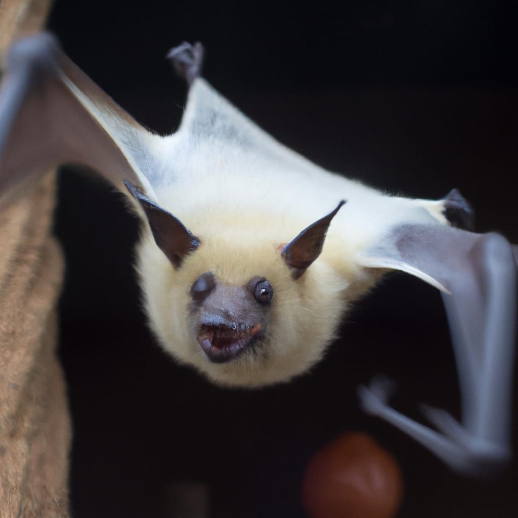 White Fluffy Fruit Bat in Flight