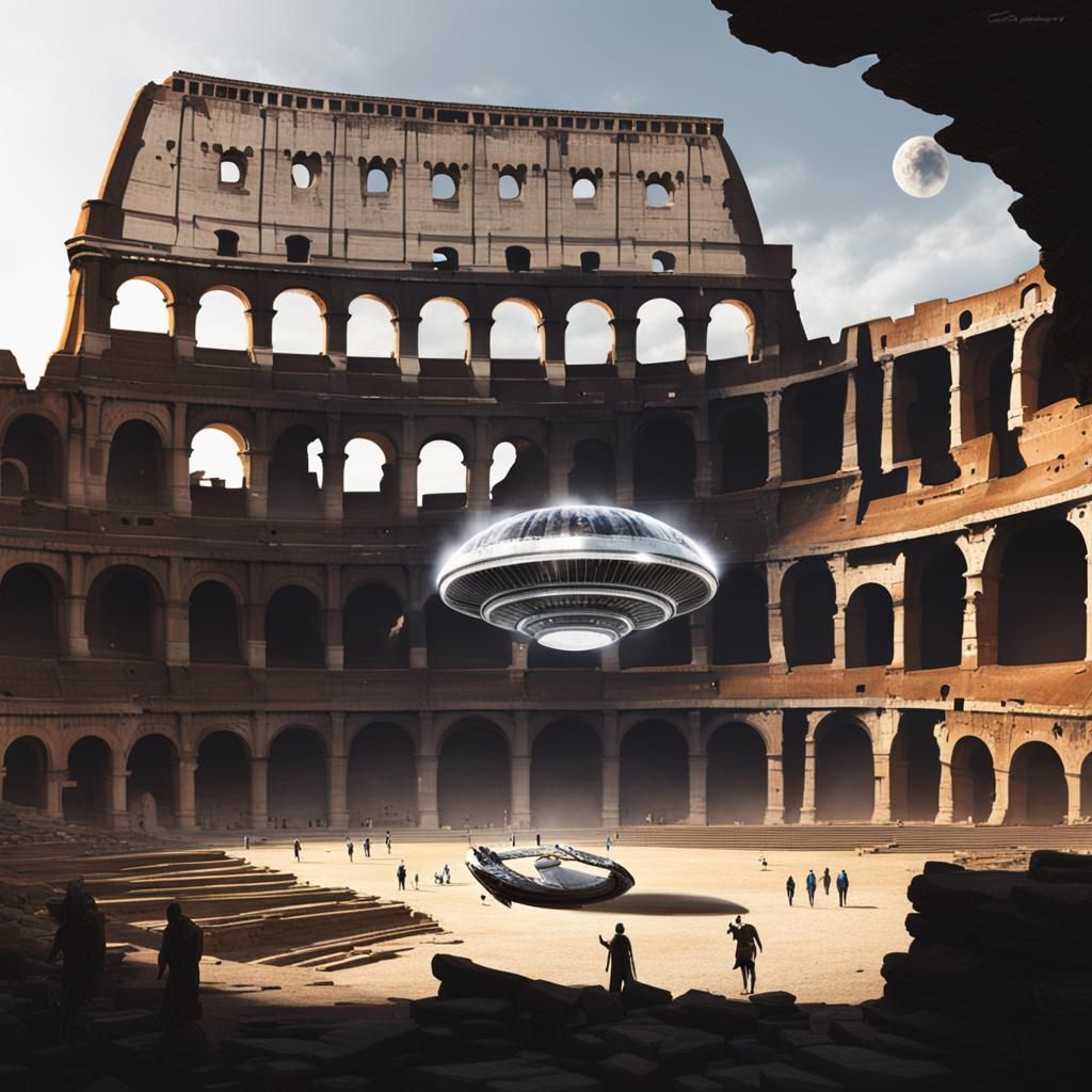 Alien Spaceship Lands in Rome Colosseum