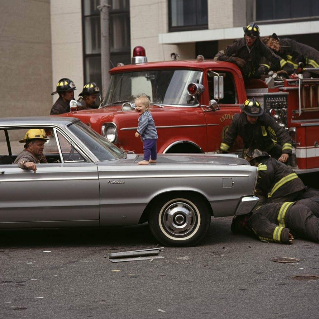 Demonic Toddler Crash: 1960s Newspaper Style