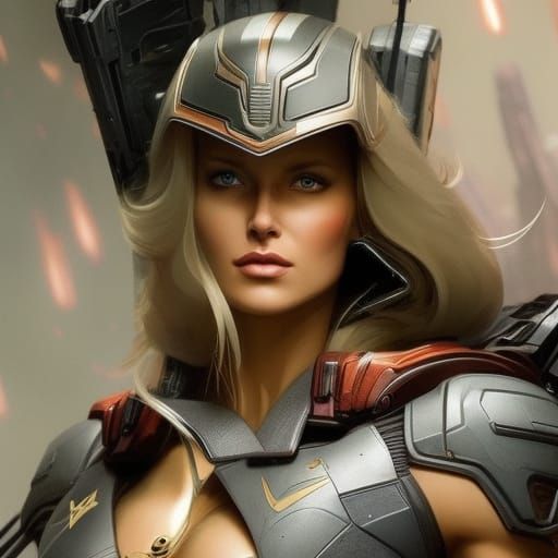 Ink Splash Art: Beautiful Blond Woman Portrait