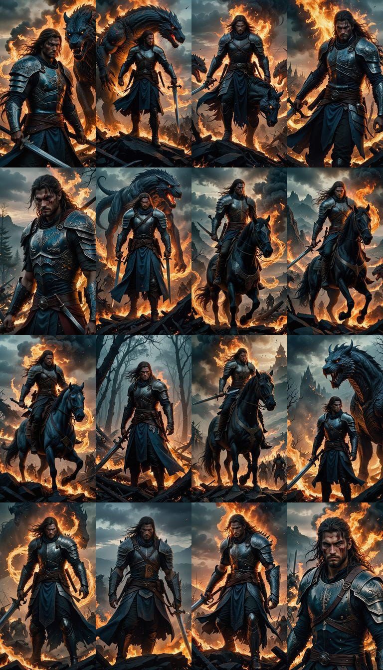 Vivacious Warrior in Dark Fantasy Cinematic Style