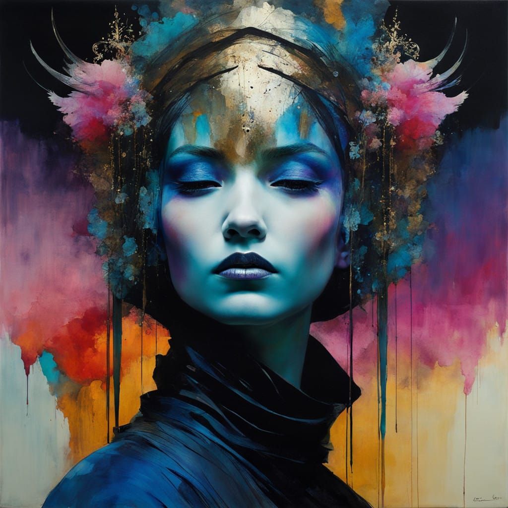 Death's Cosmic Reckoning in Vibrant Triadic Colors