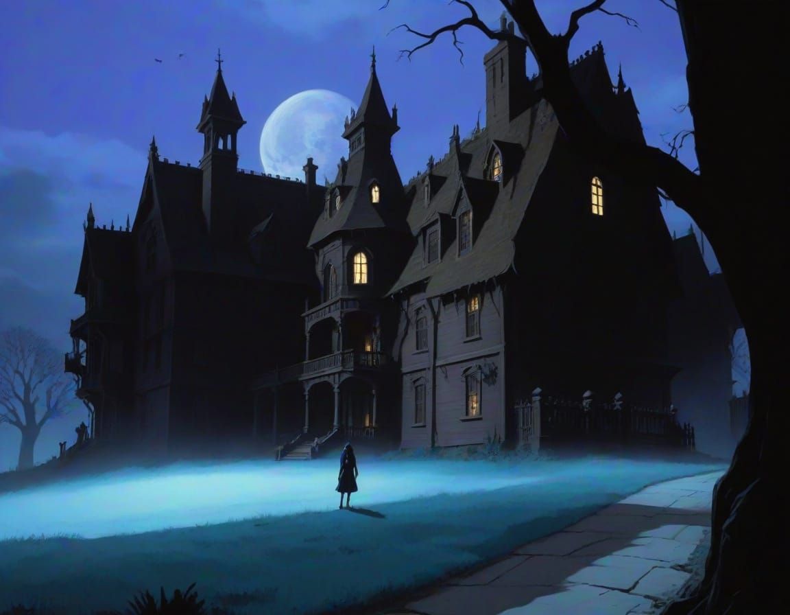 Haunted Mansion at Midnight: Gothic Concept Art