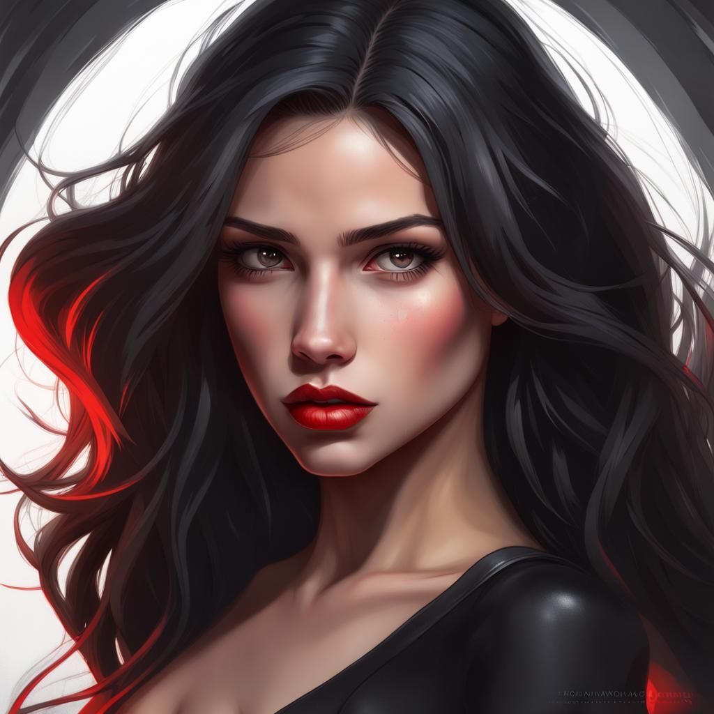 Beautiful Girl Portrait in Hyperdetailed Digital Art Style