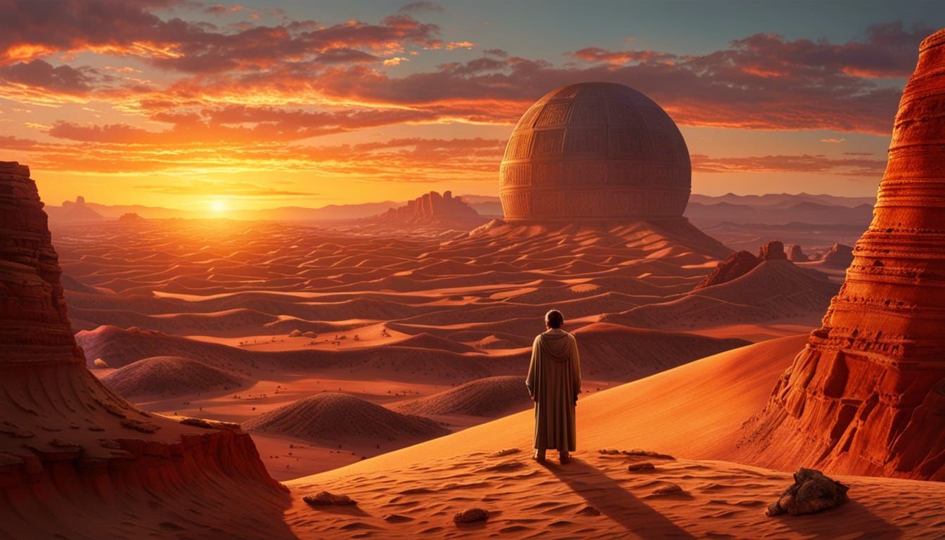 Tatooine Sunset: Hyperrealistic Desert Scene in Unreal Engin...