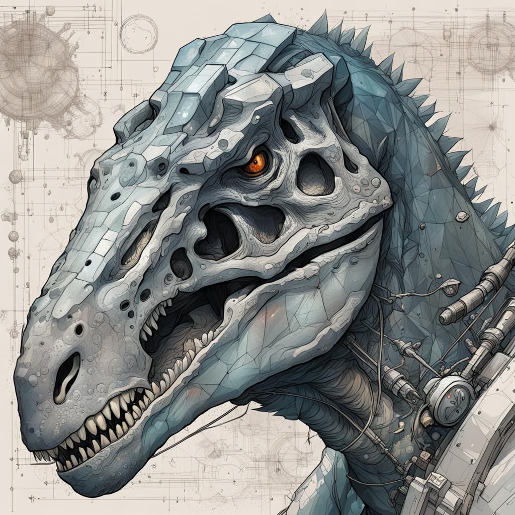 Molecular Tyrannosaurus in Ultrarealistic Digital Art