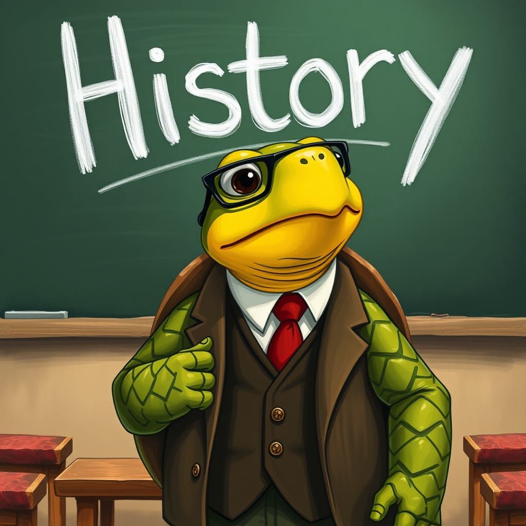 Turtle Teacher in a Noir-Inspired Classroom