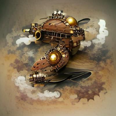 Steampunk Spaceship with Intricate Details