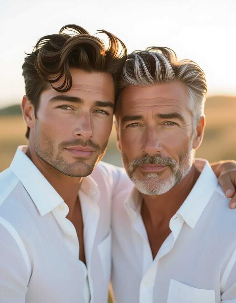 Romantic Portrait of a Gay Couple in Soft Light