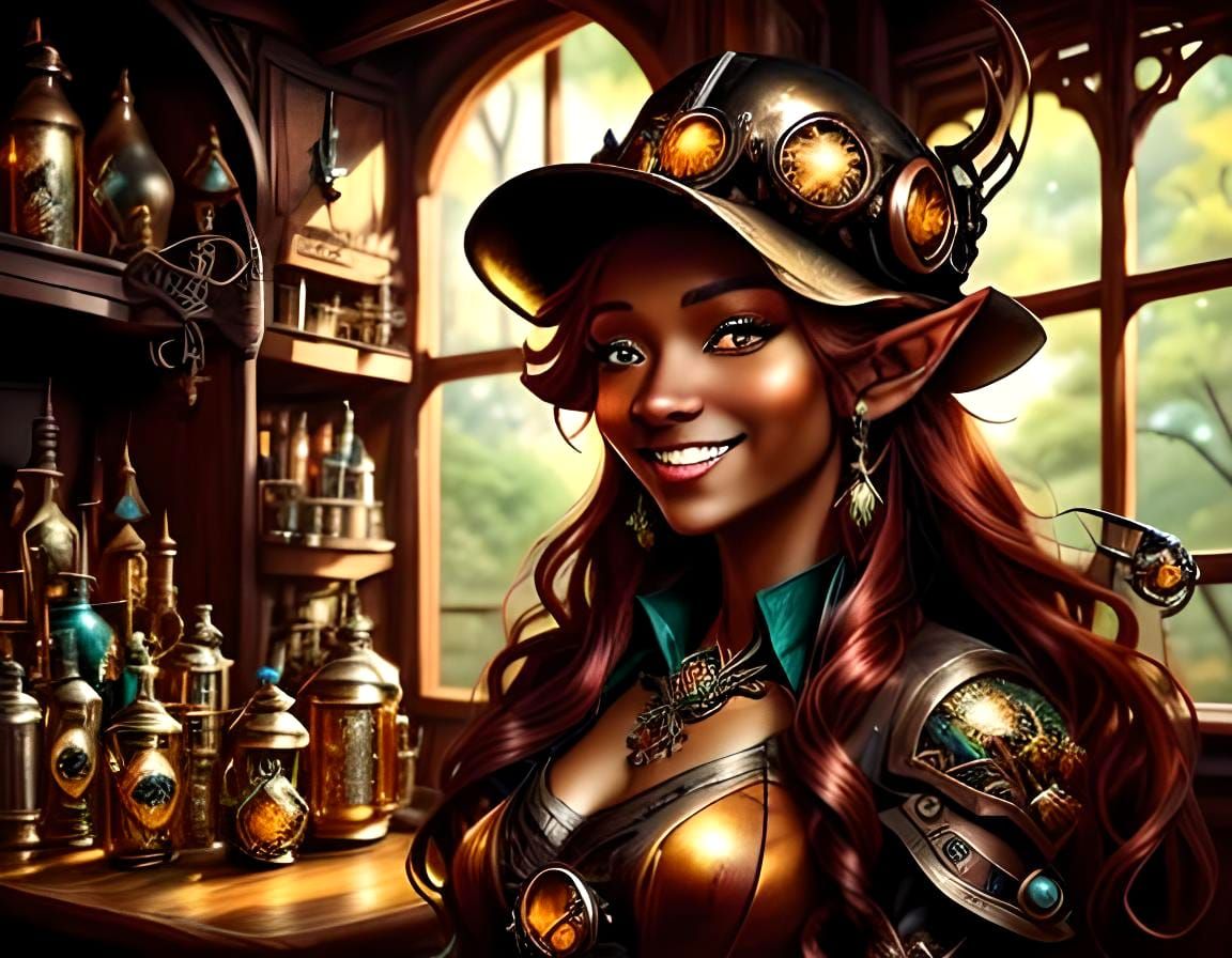 Bronze Steampunk Elf 1, 1.5