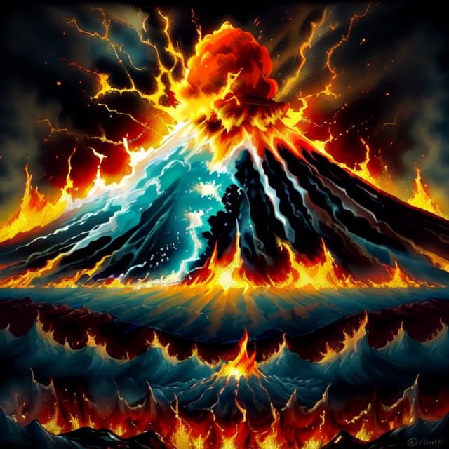 Vibrant Tropical Island Erupts in a Surreal Watercolor Maste...