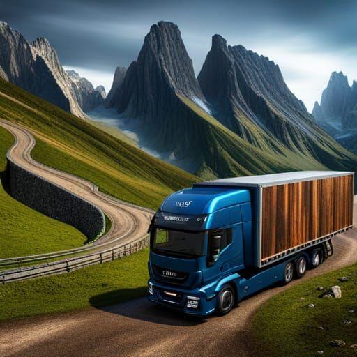 Elegant Iveco Bitruck with Mountain Backdrop