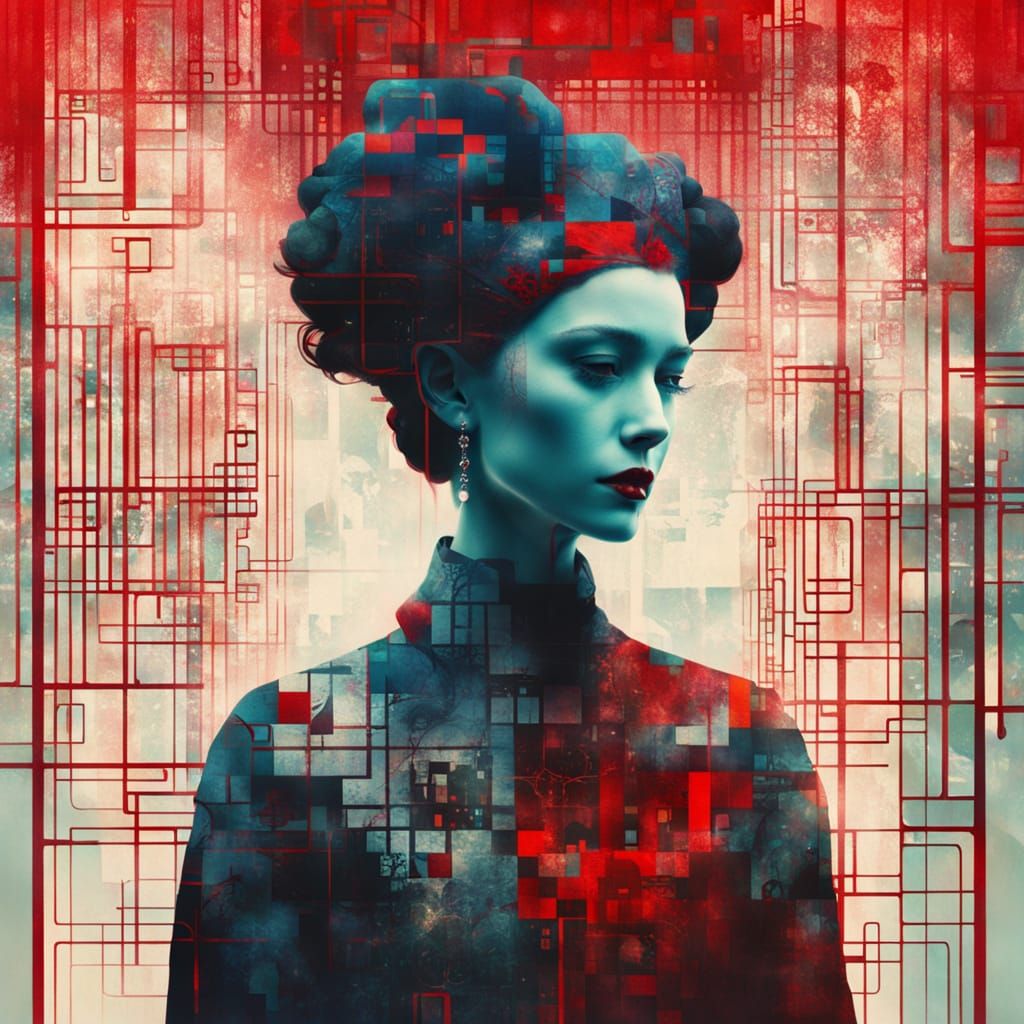 Rococo Futurist Goddess in Dreamlike Blur