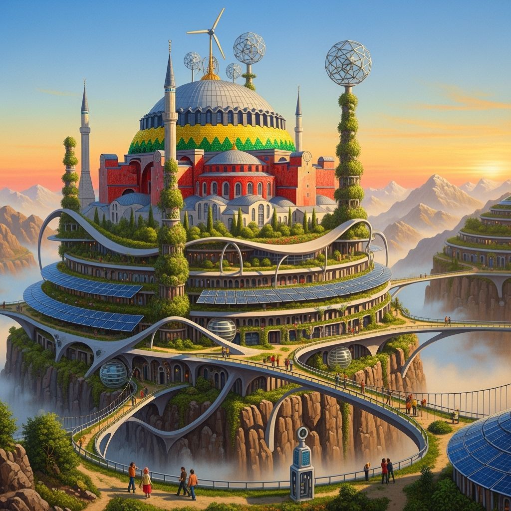 Surreal Arcology on Mountain, Inspired by Roger Dean & Zaha ...