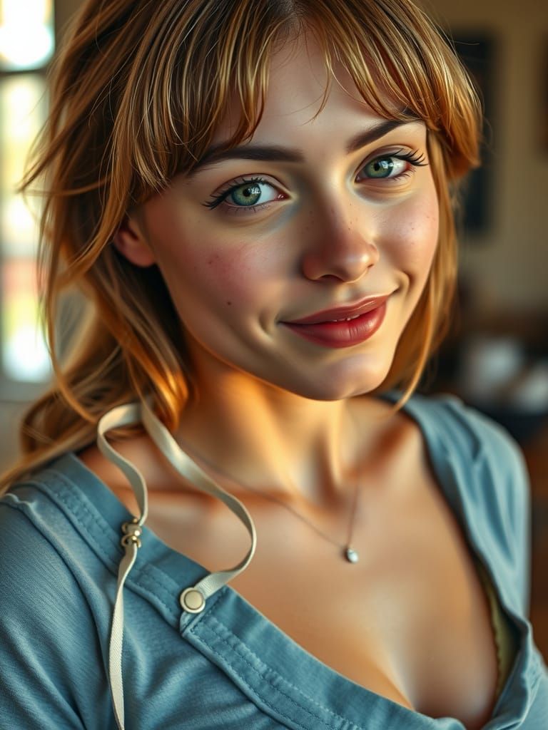 Elegant Young Woman in Soft Focus