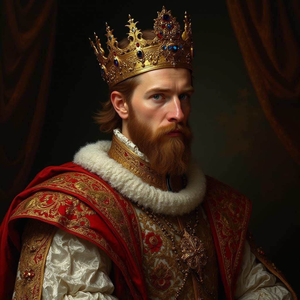 Duke in Ornate Medieval Attire Digital Portrait
