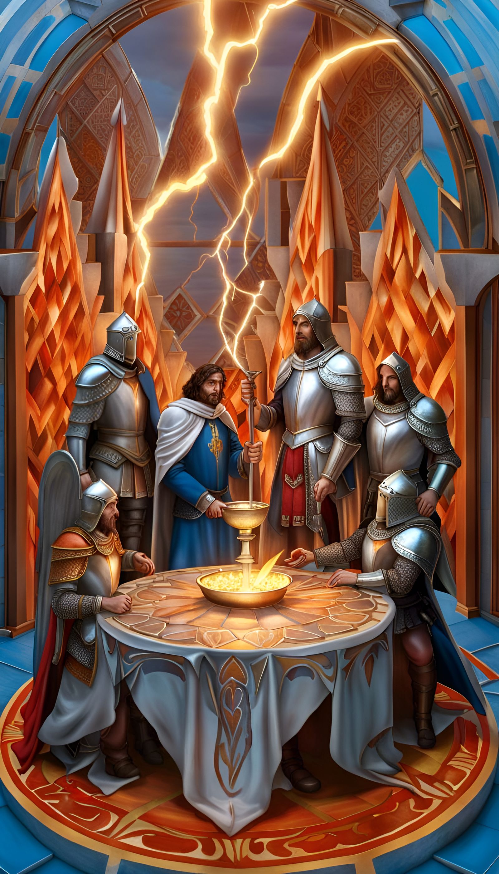 Percival of the Round Table Holding the Grail