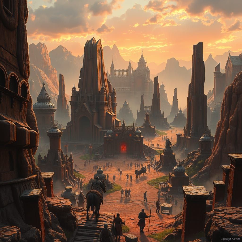Epic Fantasy Filmset with Iconic Characters and Breathtaking...
