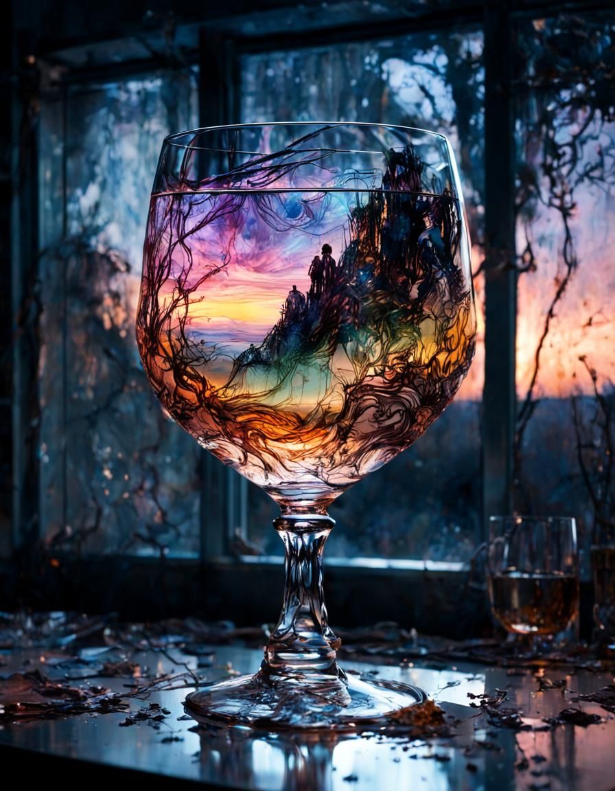 Twilight Valley in Glass, Carne Griffiths Abstract Art