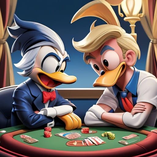 Donald Trump Meets Donald Duck in Gold Treasure Poker Showdo...