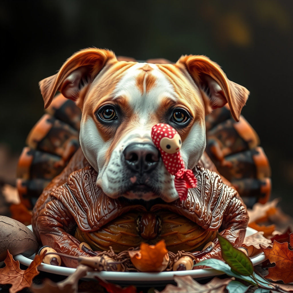 Canine Thanksgiving Surprise in Whimsical Watercolor