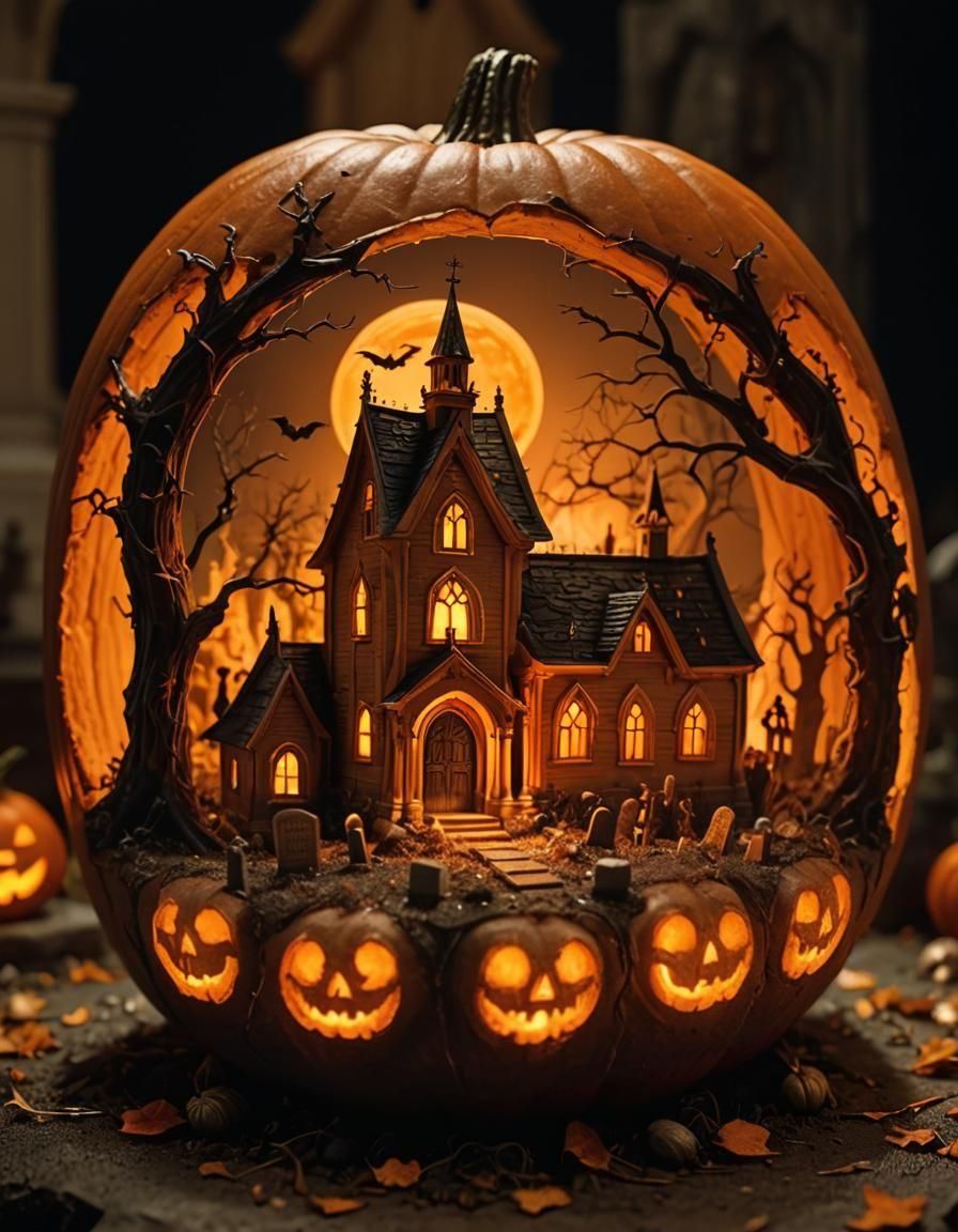 Miniature Graveyard Scene with Gravedigger: 3D Animation