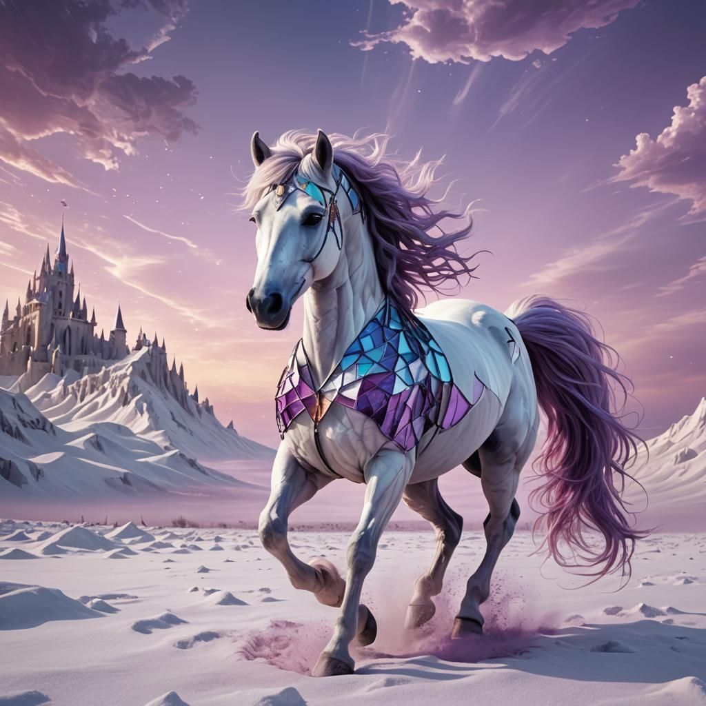 Stained Glass Pony Runs Through Lilac Wasteland