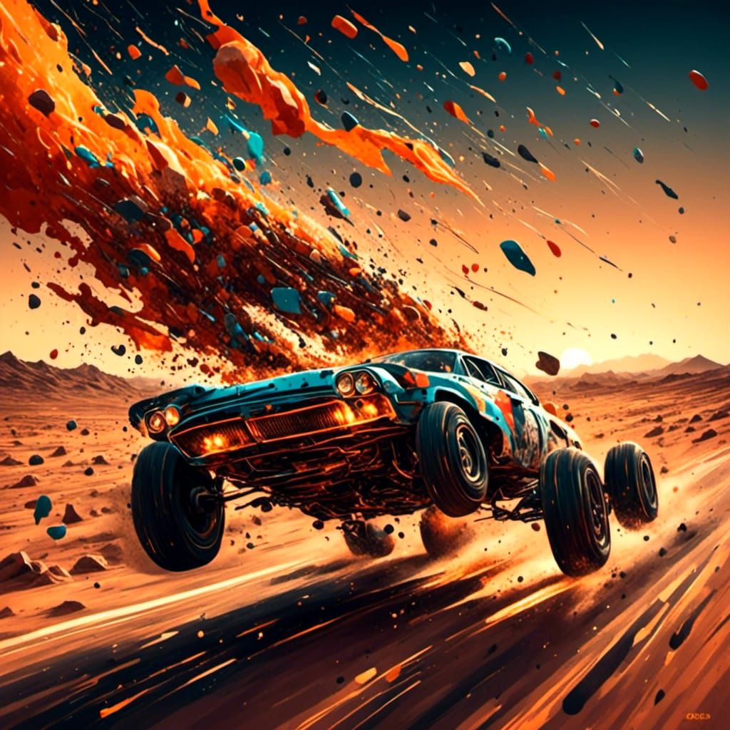 Death Race in Barren Desert: Speed Painting