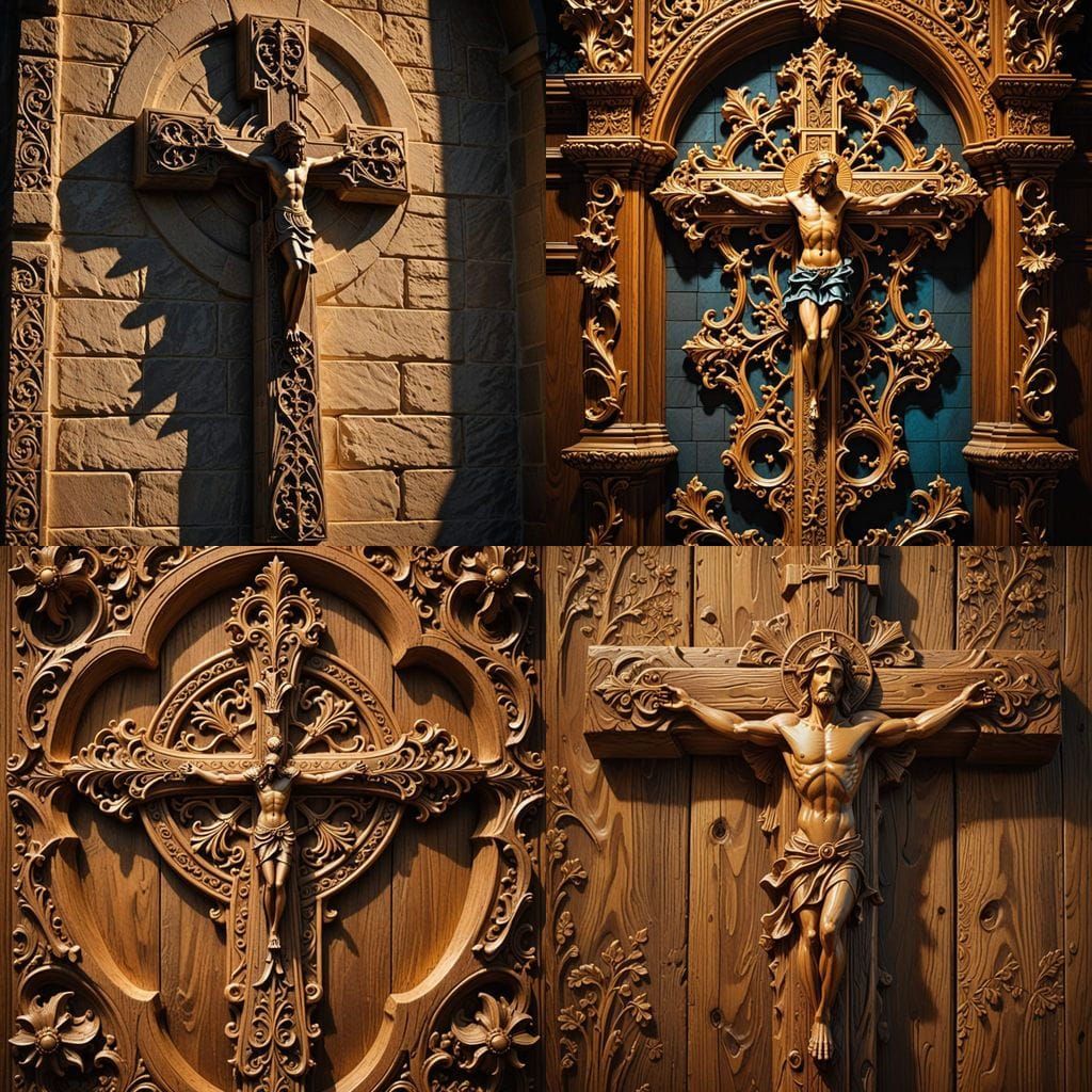 Simple Wooden Cross Carving