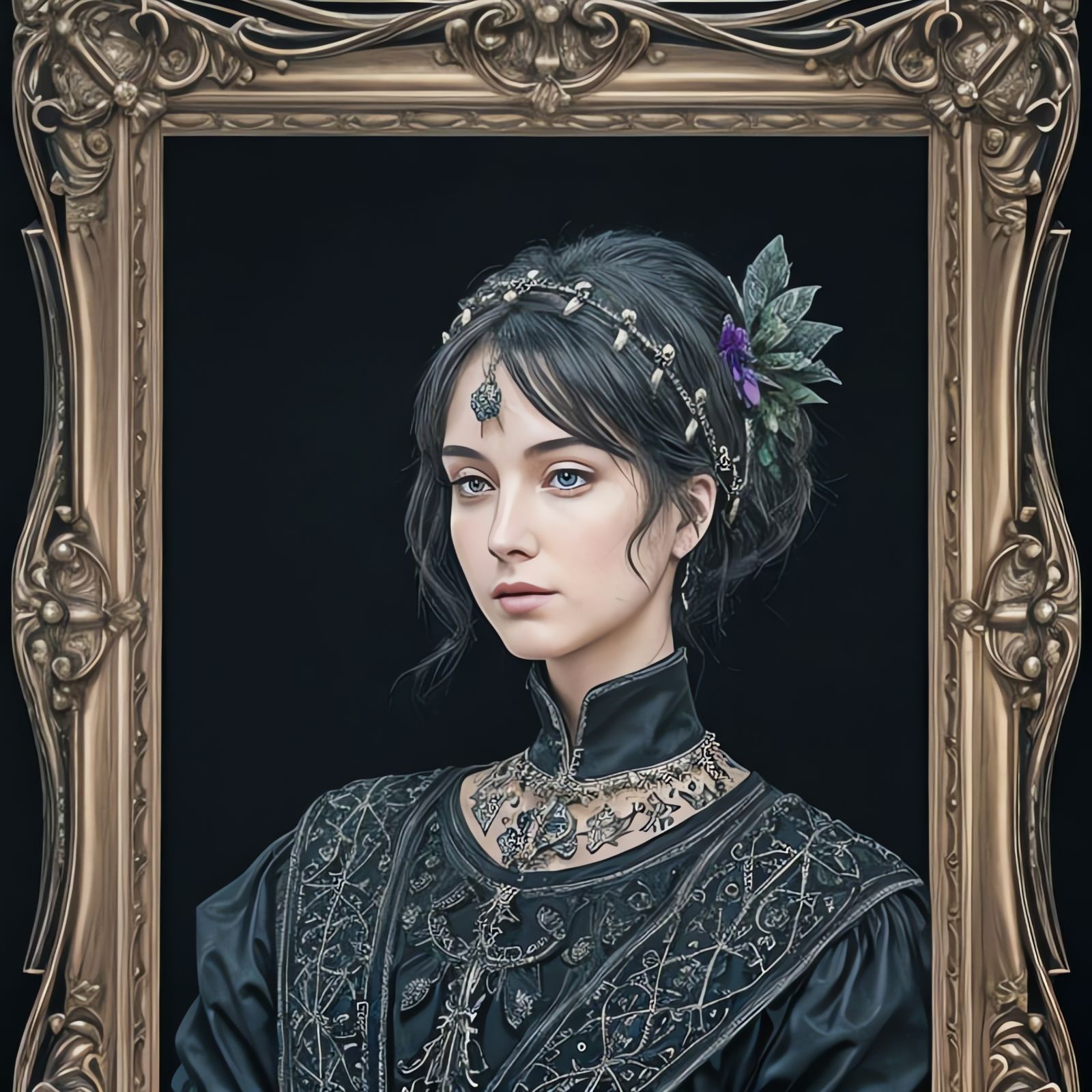 Elegant Celtic Tartan Pattern in Ornate Black Frame