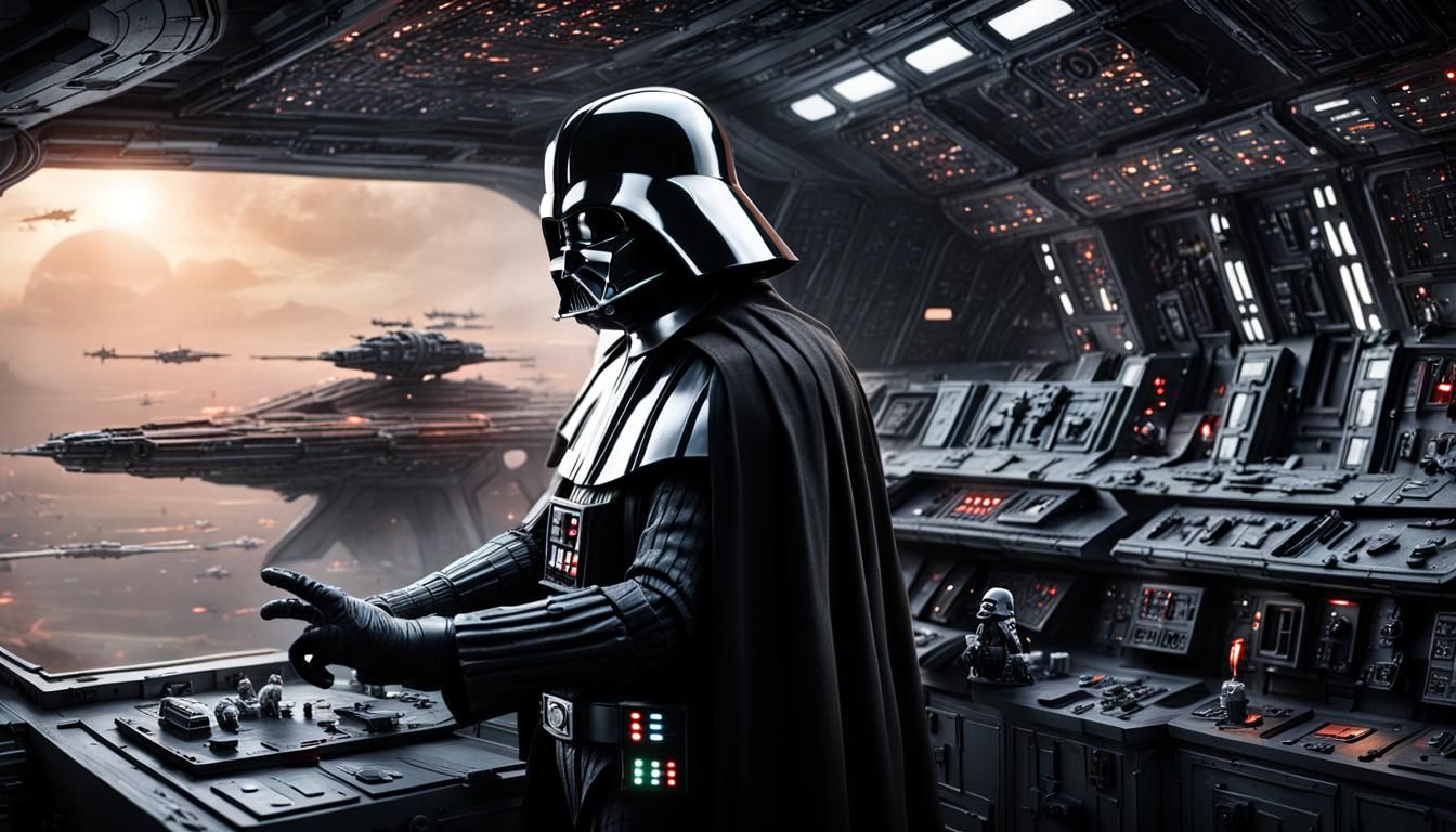 Darth Vader in Imperial Battleship Concept Art