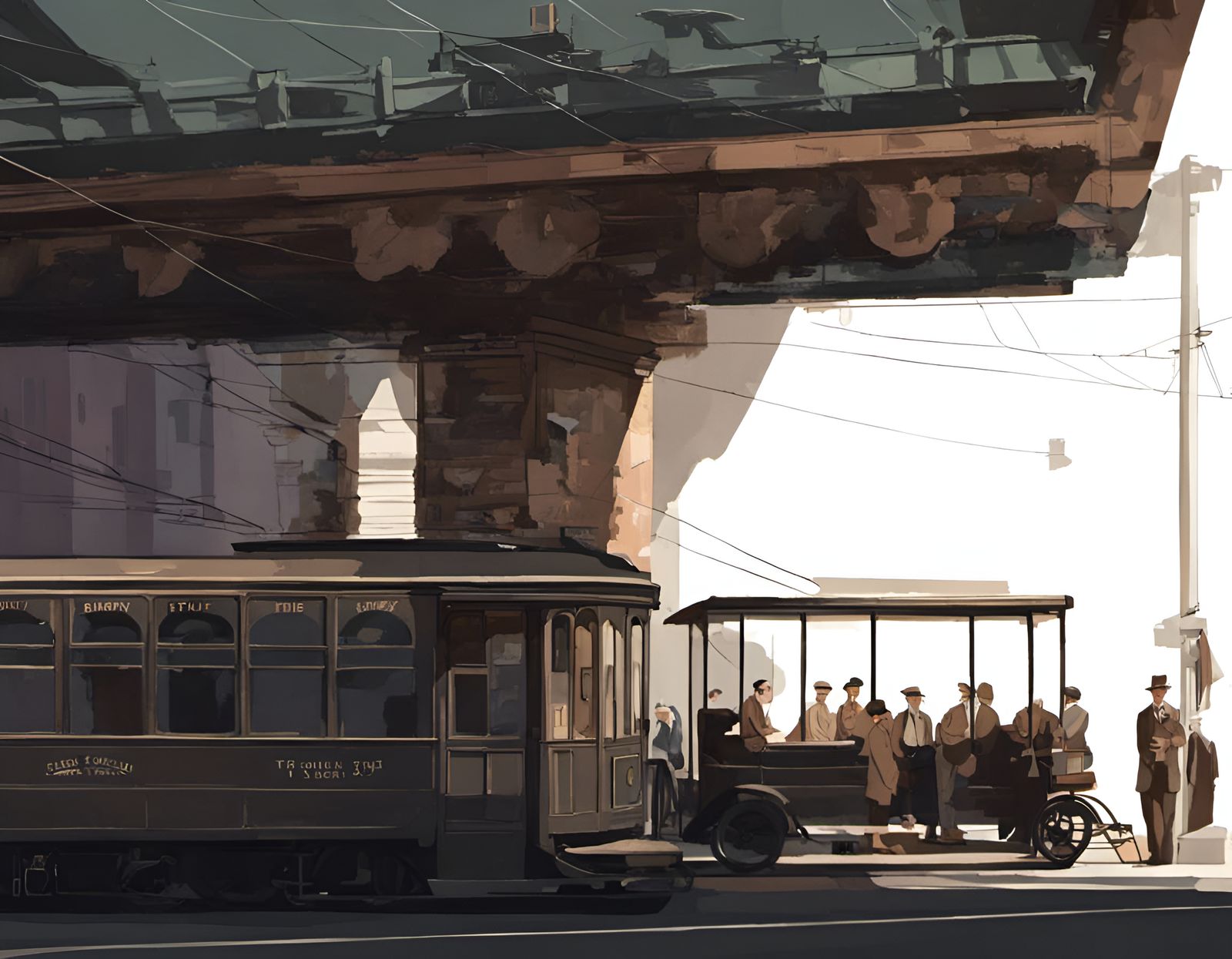 Waiting for the Trolley: A 1931 Scene