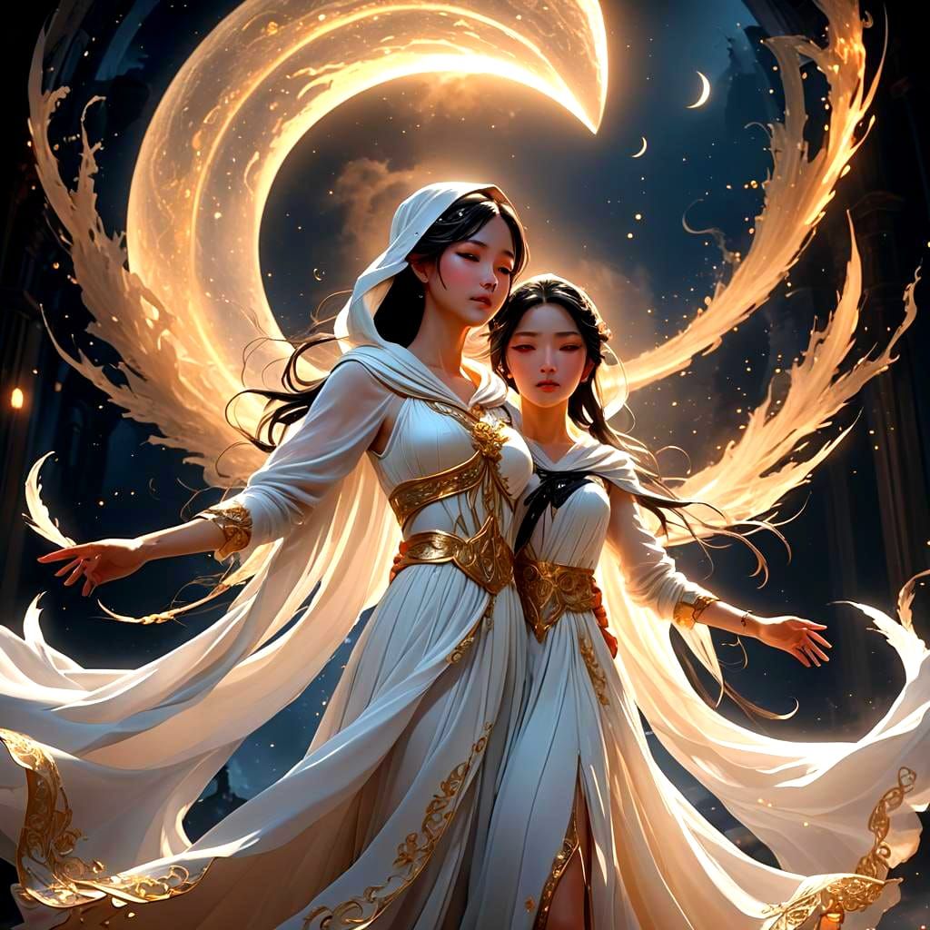 Moon Goddess Dances: Romantic 3D Anime Art