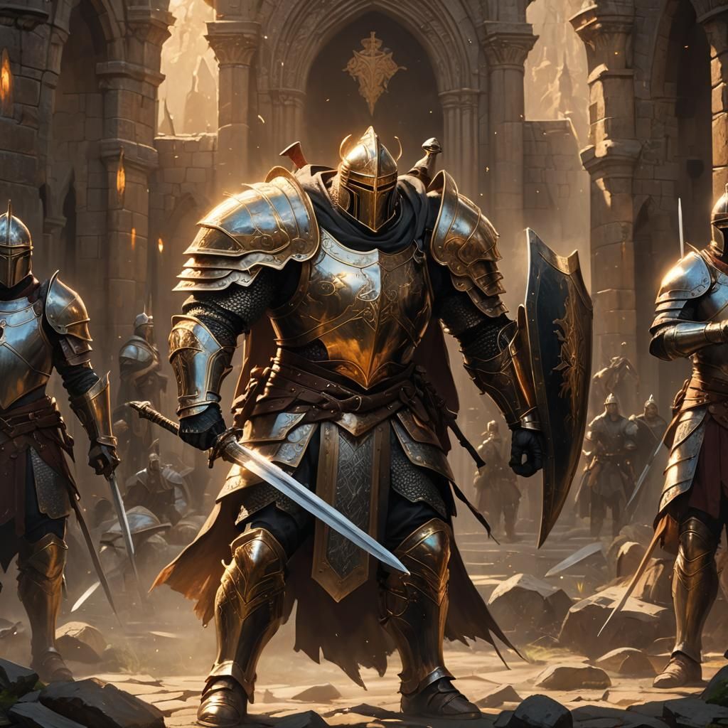 Epic Fantasy Paladin in Full Plate Armor