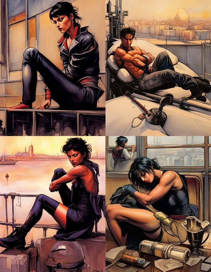 Dystopian Comic Art in Bilal Style