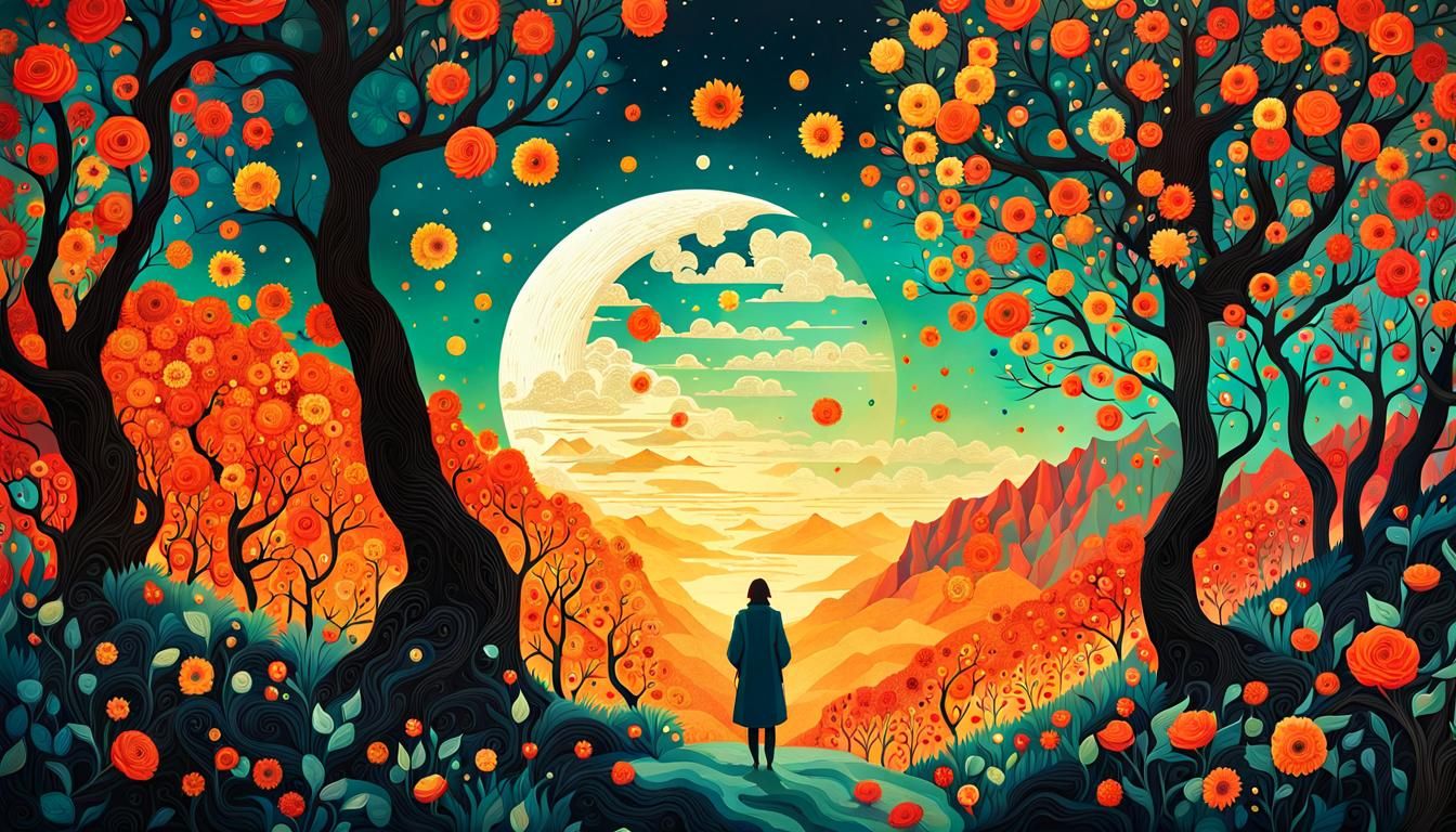 Surreal Double Exposure Valley of Life