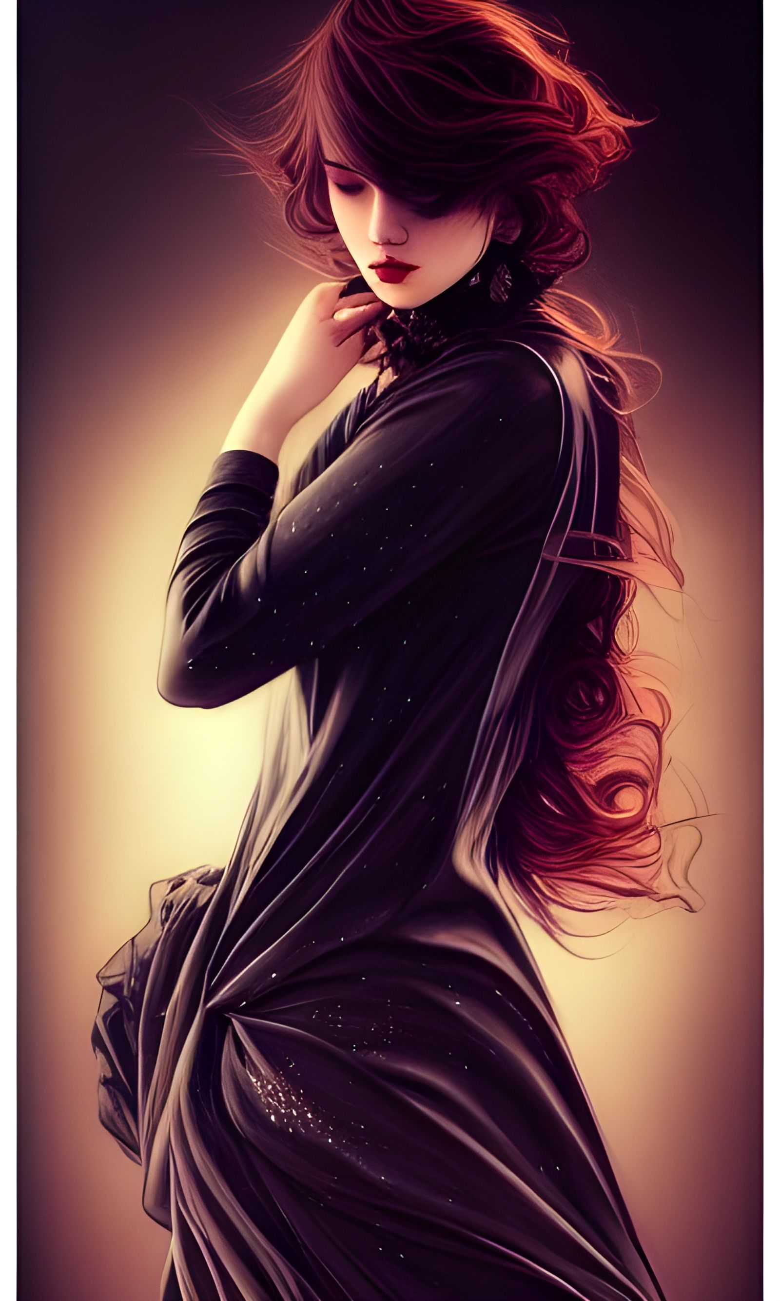 A sad girl embracing, Intricate, dark colours, girls, Hyperdetailed; Lovely; Royo; holographic splash; Regal; Bagshaw, C...