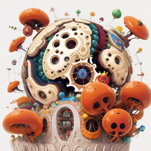 Microscopic Organic Civilization in Surreal Style