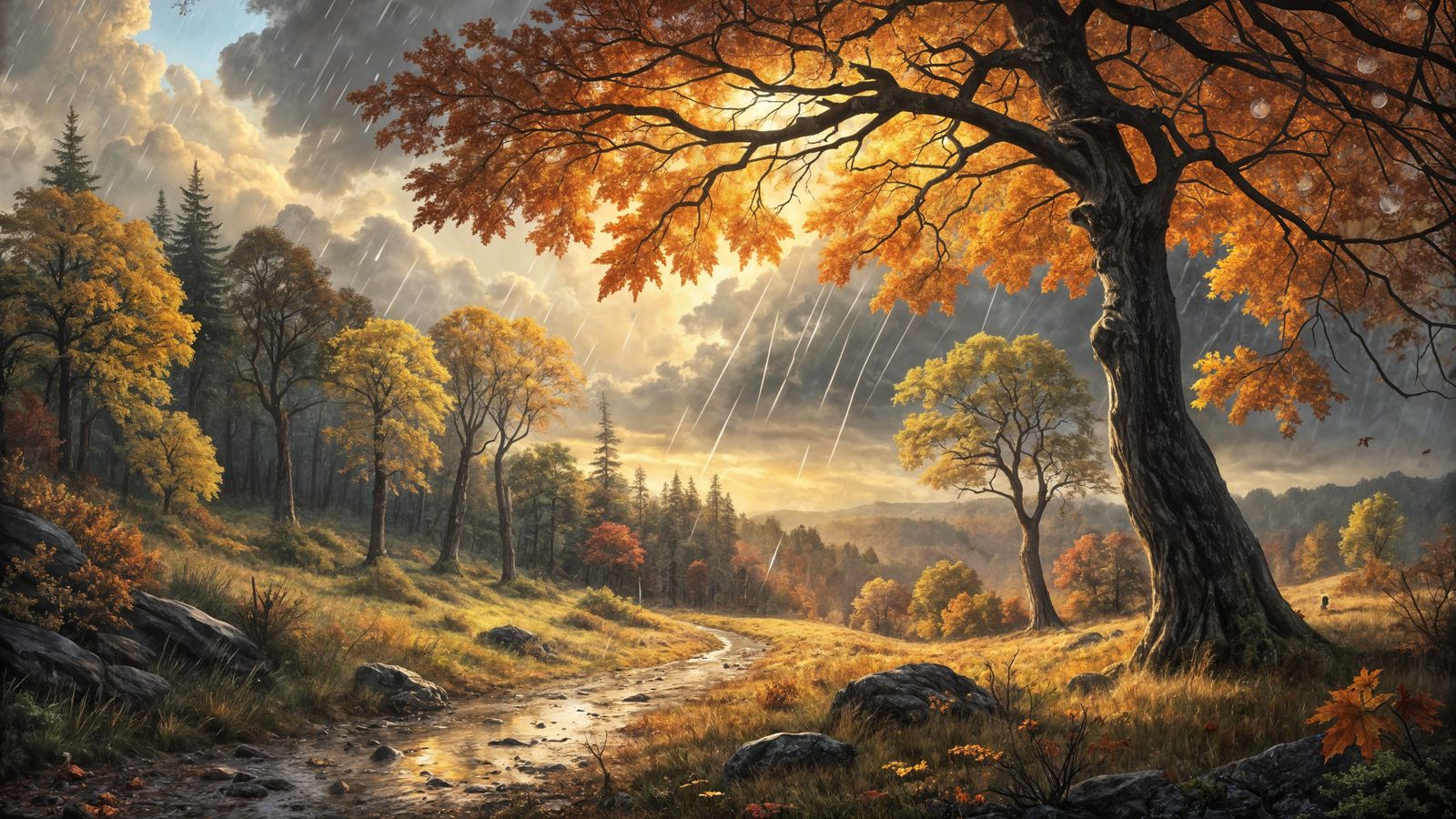 Autumn Forest in Whimsical Hyperrealism