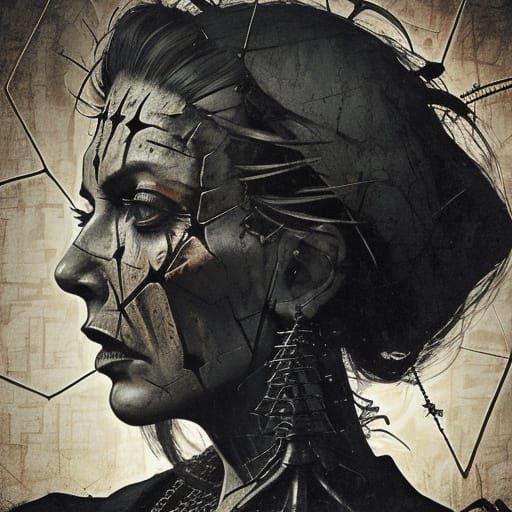 Pinhead Hellraiser Horror Poster in Stylized Illustration