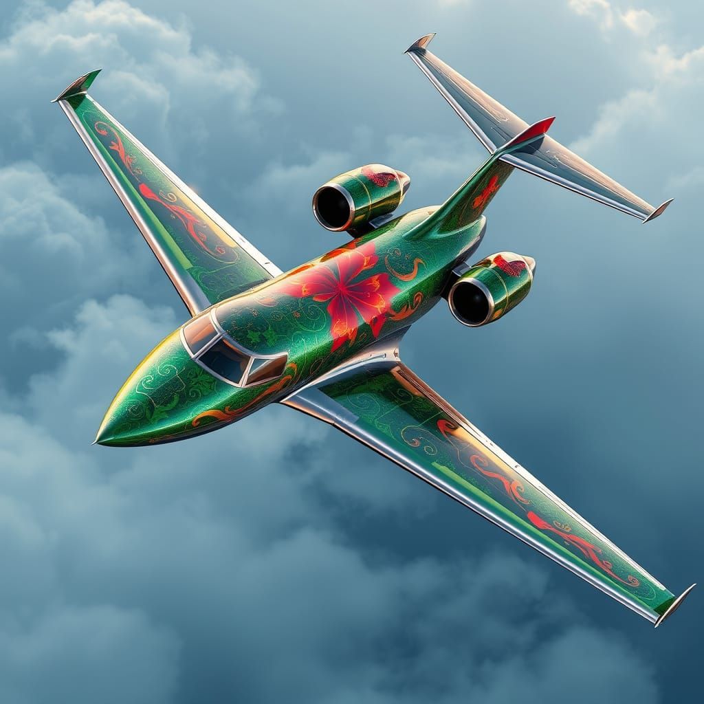 Luxurious Christmas Jet in Metallic Splendor
