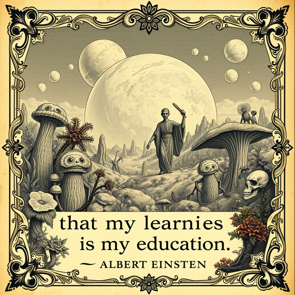 Alien Planet in Victorian Engraving Style